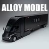 1:32 Lega Semi Elettrico Semi Rimorchio Camion Testa Auto Modello Diecast Container Trasporto Camion Veicoli Auto Modello Suono Luci Giocattoli