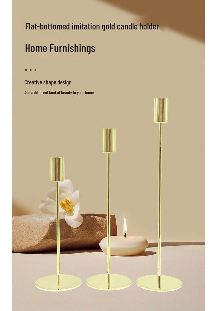 Retro Nordic-Style Wrought Iron European Candlestick for Christmas and Weddings