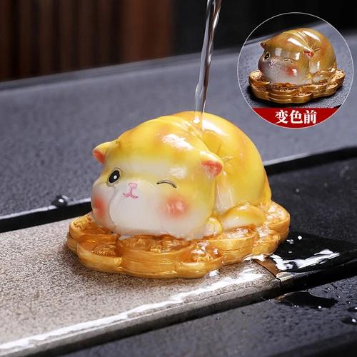 

Colorable tea pet Cartoon cat Creative home furnishings Yuanbao Zhaocai Cute Tea Pet Tea Play Decoration Parts