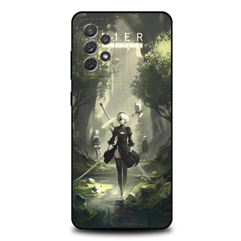 NieR A- Automata 2B Phone Case For Samsung S25,S24,S21,S22,S23,S30,Ultra,S20,Plus,Fe,Lite,Note,10,9,5G Black Cover