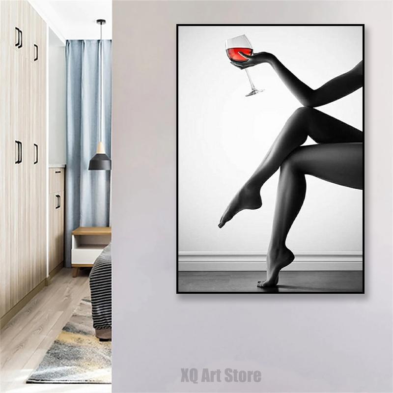 Moderne sexy kvinne benplakat Lerretstrykk Klassiske veggmalerier HD-bilder til stuen Hjemmekontorinnredning Rammeløs