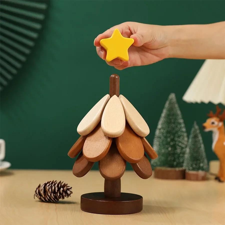 Christmas Tree Wooden Insulation Mat – Heat-Resistant Pot Mat for Dining Table & Holiday Home Decor