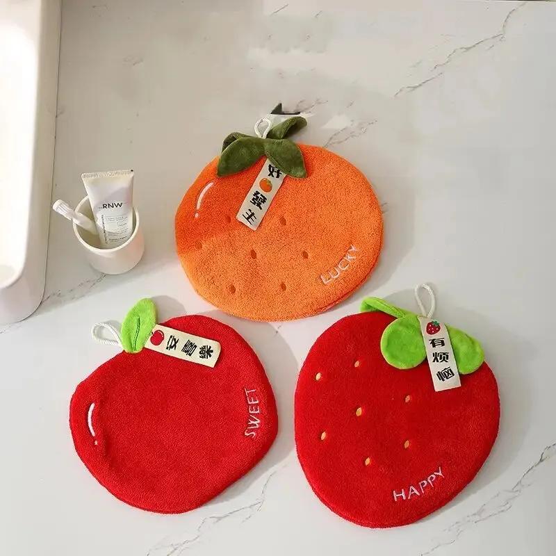 Thickened Coral Fleece Hand Towel Absorbent Hanging Kitchen Towel Lazy Style Soft Towel for Home Kids' Friendly