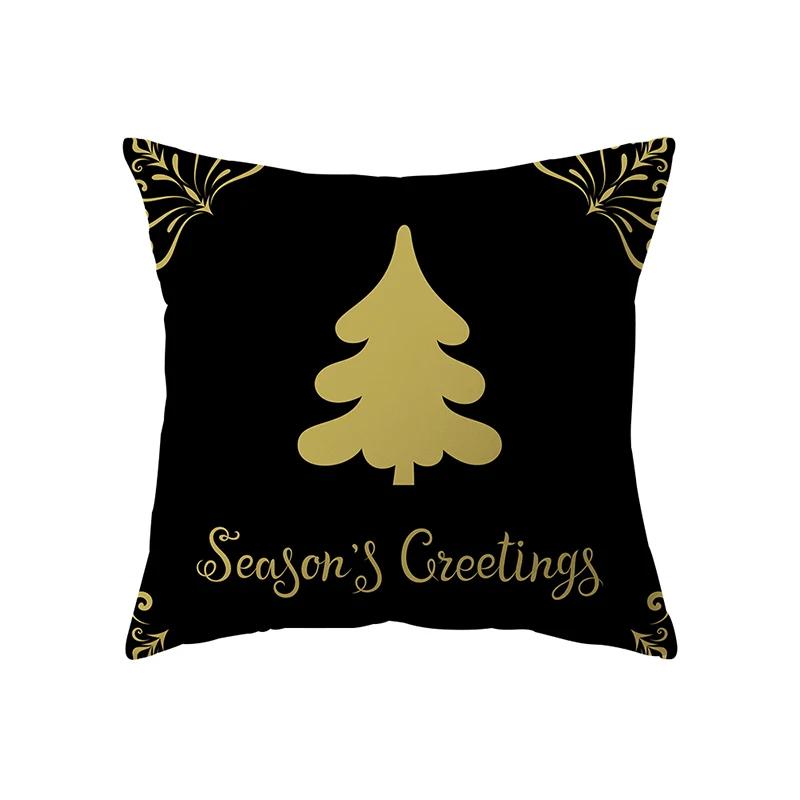 Merry Christmas Decorative Printed Pattern Cushion Cover Home Living Room Sofa  Pillow