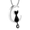 Moon Shaped Pet Memorial Necklace Designed For Holding Hair Or Ashes In Elegant Stainless Steel Featuring Polished Finish