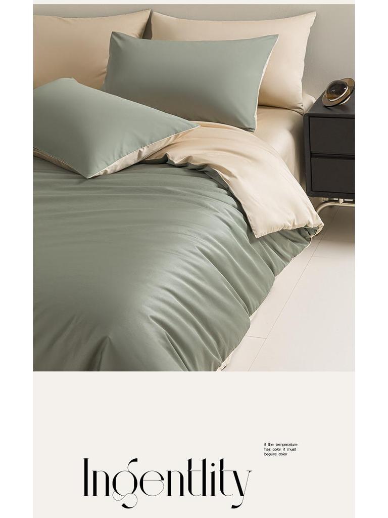 Čtyřdílná prémiová bavlněná sada do postele z bavlny Xinjiang s dlouhým vláknem: 100% Bavlněný povlak na přikrývku, prostěradlo a napínací prostěradlo - Nantong Home Textiles