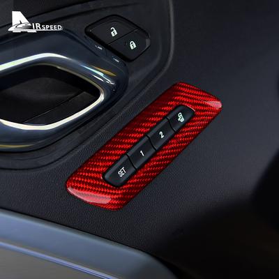 AIRSPEED Real Hard Carbon Fiber For Chevrolet Camaro 2016-2025 Car Door Front Seat Button Frame Interior Trim Accessories