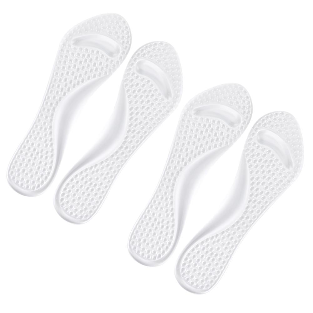 2 Pairs Shoe Pad Transparent Silicone 3 4 Shakeproof Massaging Foot Pad for Fatigue Relief