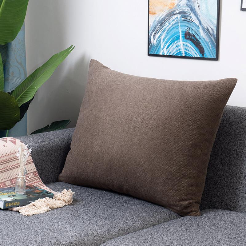 Large Rectangle Waist Cushion Cover Sofa Car Backrest Pillowcase Bedroom Huge Pillow Case Protector Zipper Solid Color Multisize