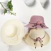 Straw hat woman summer small fresh versatile travel seaside beach sunshade sun protection folding flower sun hat tide