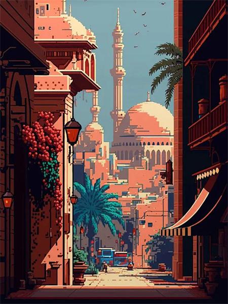 Diy Diamond Painting Mosaic House Street Full Square Round Embroidery Mosaic Landscape Home Decor