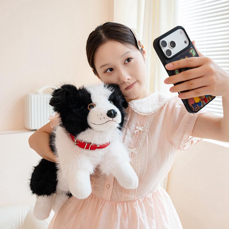 40/50CM Four Colours Border Collie Collar Style Plush Toys Soft Stuffed Puppy Doll Funny Accompany Toys for Kids Gifts