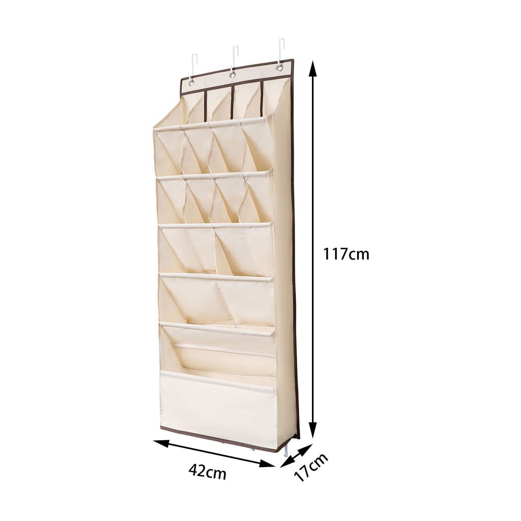 Over Door Shoe Organizer with Large 6 Deep Pockets Door Shoe Rack for Closet Door Foldable 16 Pairs Resuable Hanging Storage Bag