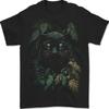Camiseta de hombre con estampado de jaguar negro, 100% algodón.