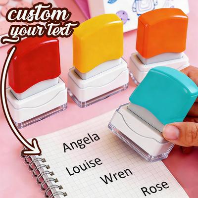 1 pezzo Timbro Personalizzato con Firma e Nome per Bambini, Materiale Scolastico per Bambini, Timbri con Nome a Disegno Animato Personalizzati,