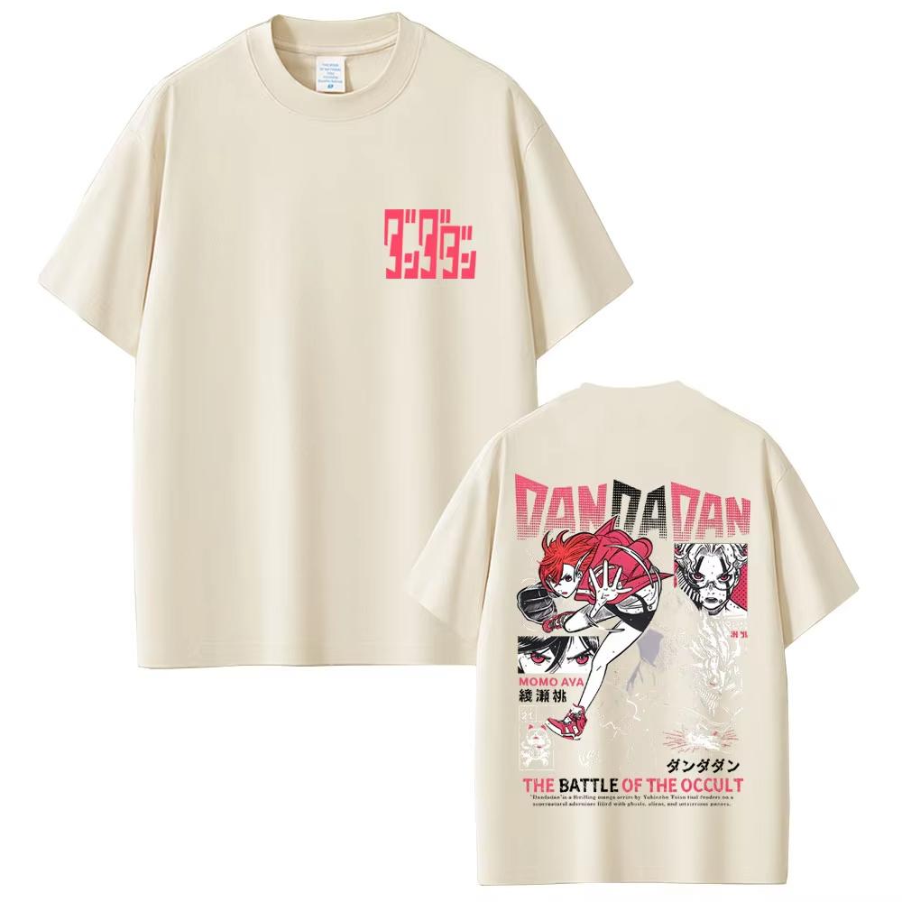 Anime Dandadan Doppelseitiger Druck T-Shirts Herren Damen Cartoon Mode Übergroße Streetwear Männlich Hochwertige Baumwolle T-Shirts Tops