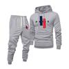 Men's Printed Hooded Sweatshirt And Sweatpants Casual Sports Suit