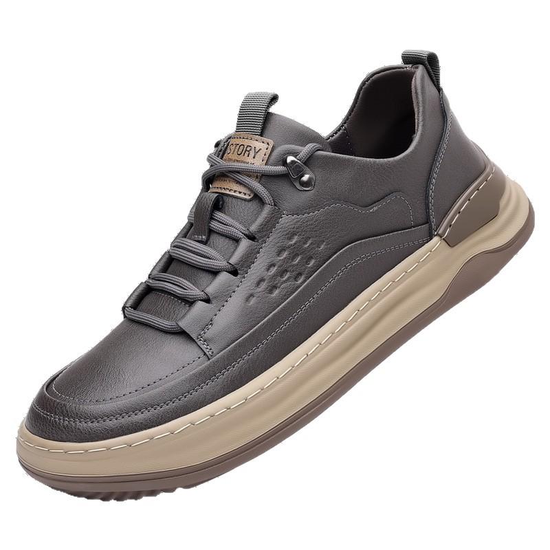 Star-headed Woodpecker Men's Shoes Genuine Leather 2025 New Men's Versatile Breathable Fashion Board Shoes