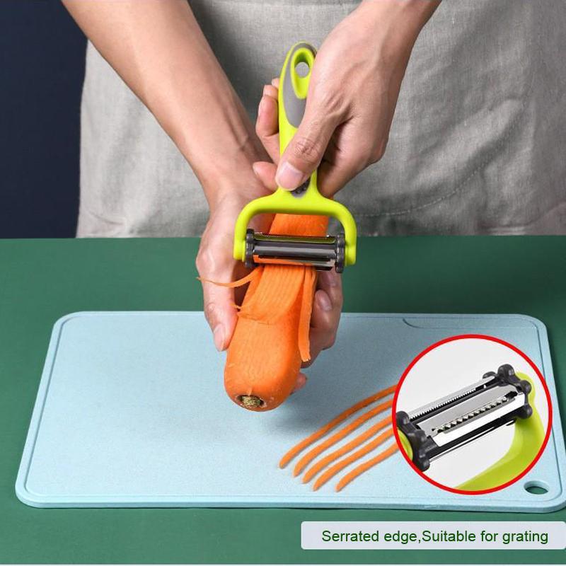 Stainless Steel Paring Knife Multi-function Rotary Peeler 3-in-1 Grater Multi-purpose Planer Kitchen Tools