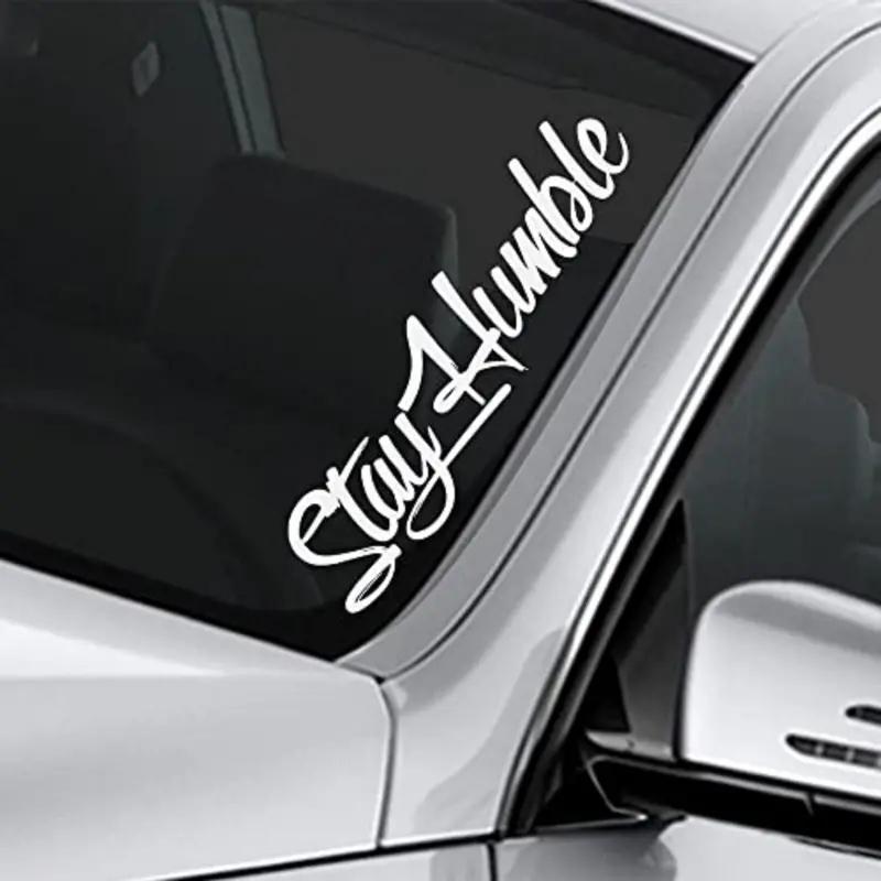DS16# 30x8cm Fantasy Humor Matte Car Decal - Embroidered, Easy-Apply, Durable Windshield Sticker