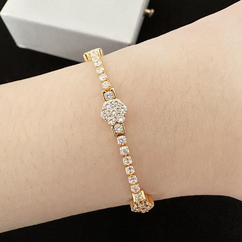 2026 Модные Хипстерские Аксессуары в Европейском и Американском Стиле Женский Креативный Браслет Простой Браслет с Цирконами 18CM