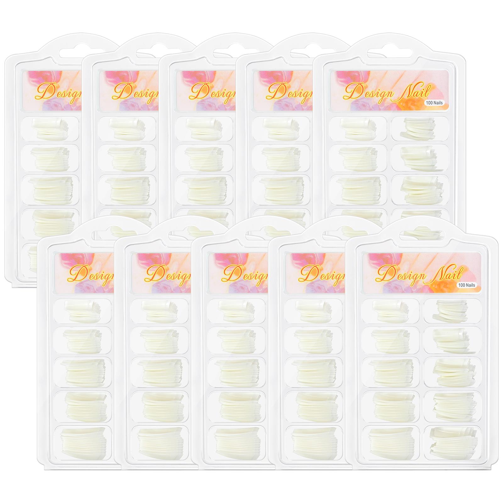 

1000 шт., натуральные накладные ногти, полупокрытие, накладные накладные ногти, искусственные накладные ногти для наращивания ногтей, маникюрные инструменты, дизайн ногтей