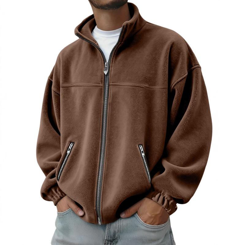 Men S Stand Collar Zip Up Sweatshirt Casual Autumn Winter Outerwear