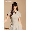 FUSION Women's Slim-Fit Knitted Short Sleeve T-Shirt
