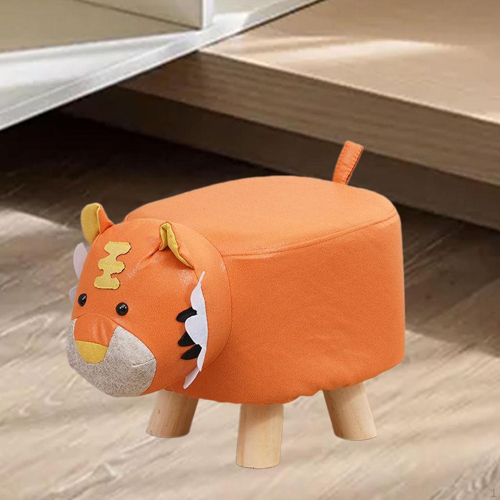 Adorable Kids Animal Print Footstool for Bedroom Decor