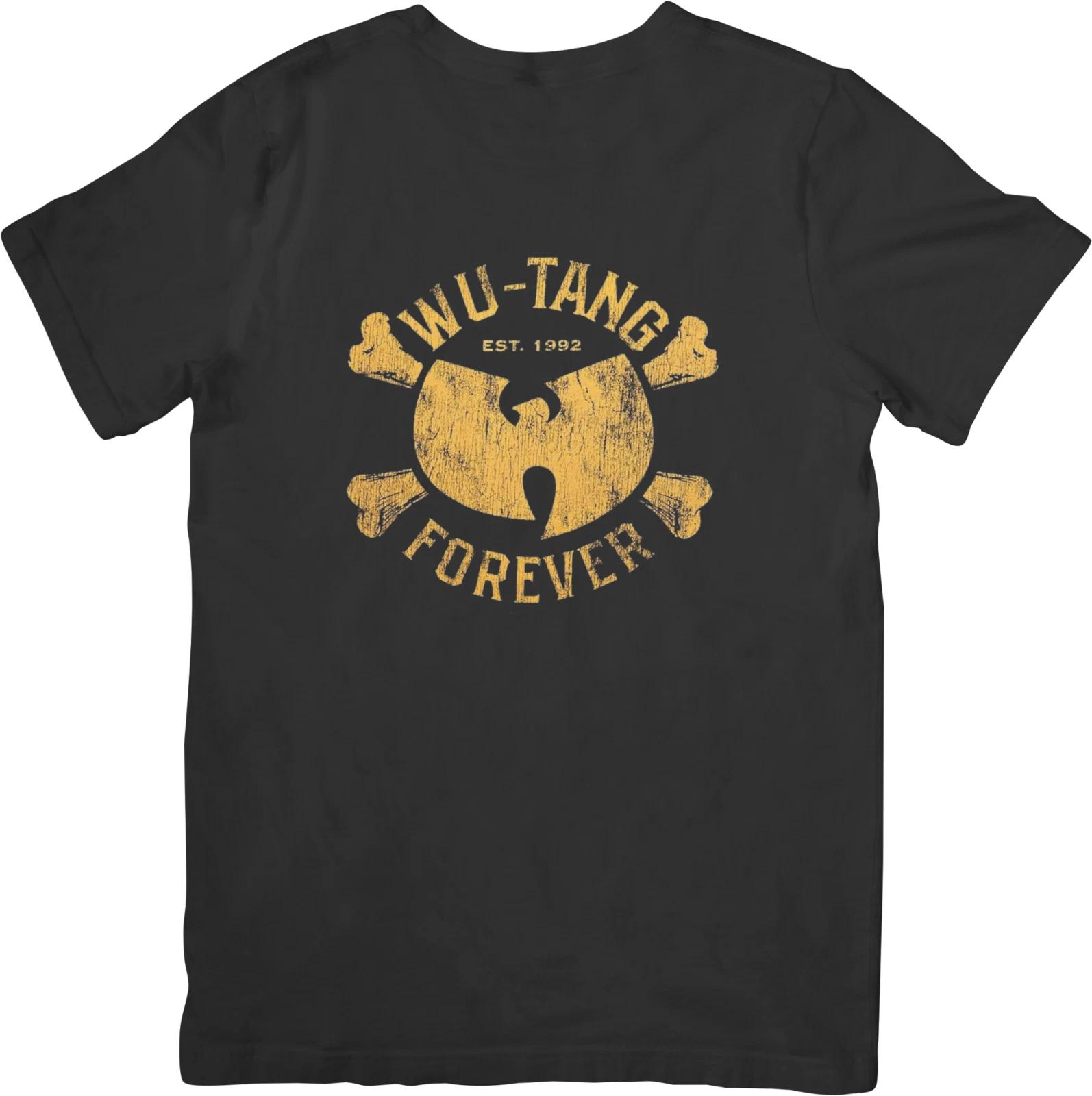 

WU-TAN CLAN Музыка Унисекс Посадка для мужчин и женщин Качественная хлопковая футболка Черная 4XL