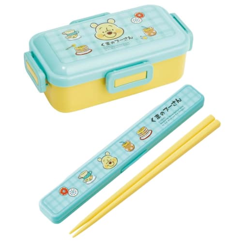 Skater Chopsticks and Chopstick Case Set, Disney Winnie the Pooh Cafe Retro Design, 18cm, Antibacterial, Adult Size, Made In Japan, ABC3AG-A