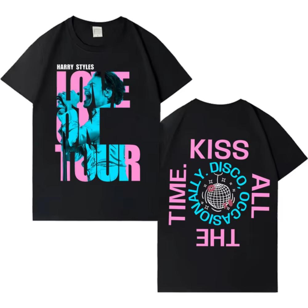 

Singer Harry Styles Love on And Kiss All The Time Disco Occasionally 2026 Gothic Cotton T Shirts Men Women Oversized Casual Tees 3XL