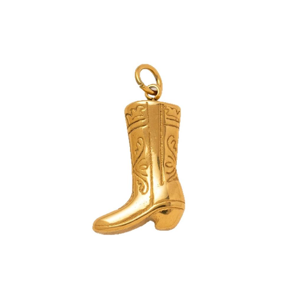 Europäisch-Amerikanischer Edelstahl-Hufeisen-Anhänger, 18K Goldbeschichtet, Farberhaltend, DIY Schmuckzubehör.