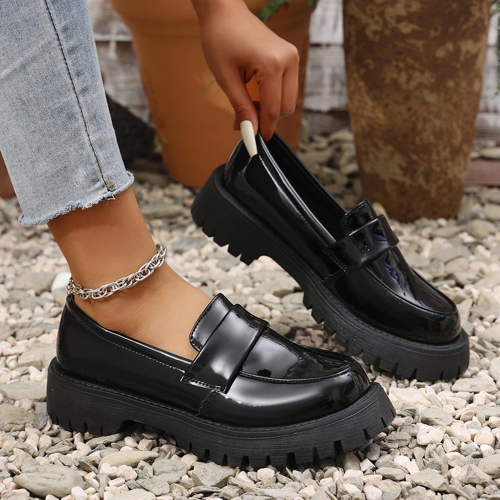 Fashion Lucyever Women's Loafers 2024 Spring British Style Slip on Platform Mary Jane Shoes Woman Japanese Jk Uniform Lolita Shoes Women