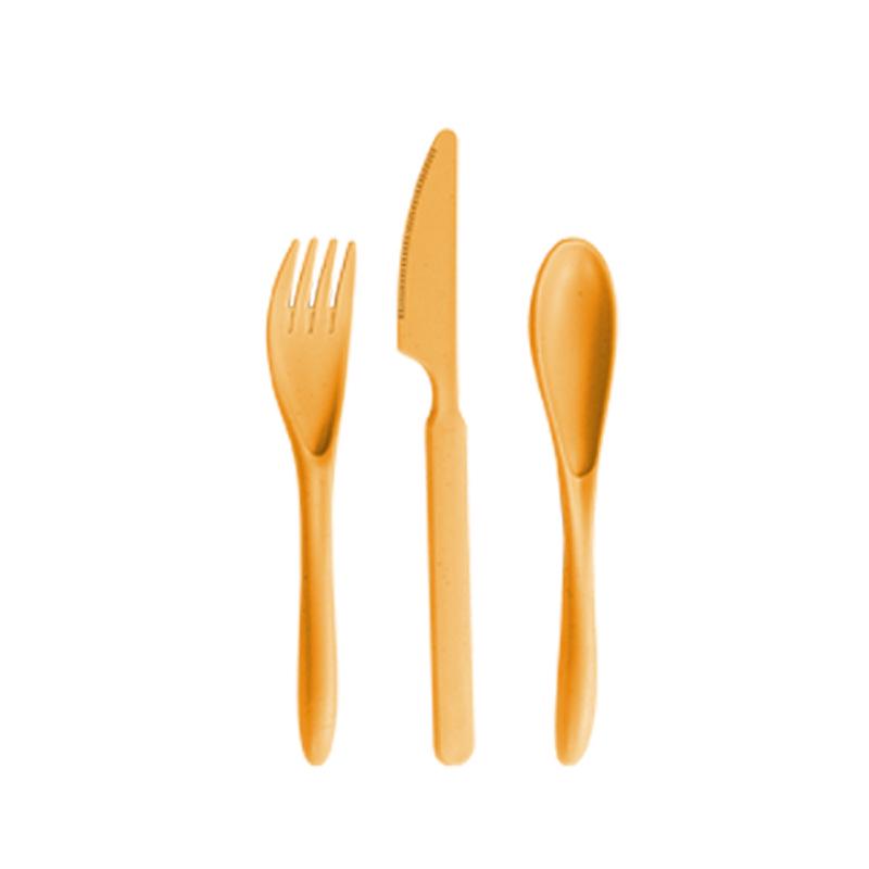 Wheat Straw Travel Cutlery Set: Knife, Fork, Spoon with Storage Box