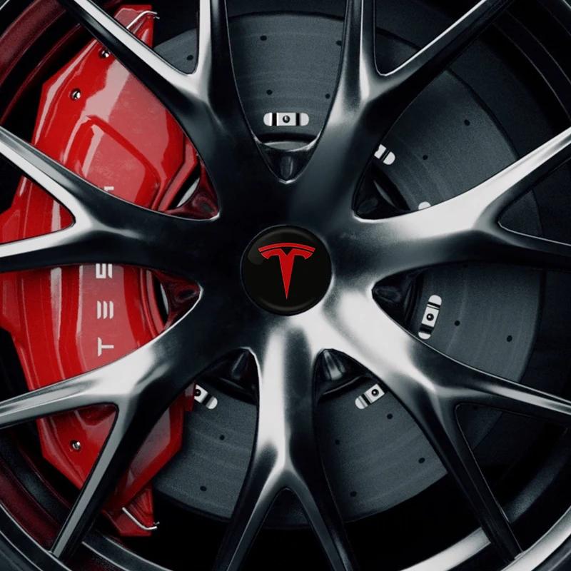 4PCS 56MM Wheel Hub Cap Sticker Car Caps Rim Stickers Badge Cover Decoration For Tesla Model Y 3 S X Roadster