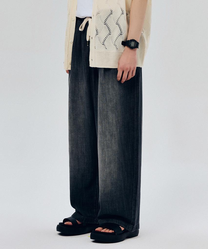 Lipeullaipeoki Lx8522 Linen-Like Easy Banding Relaxed Denim (Powder Black)