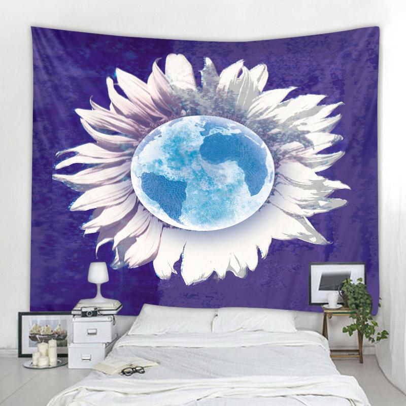 Sunflower Tapestry Retro Art Oil Painting Mandala Tapestry Hippie Psychedelic Bohemian Living Room Bedroom Decoration Blanket