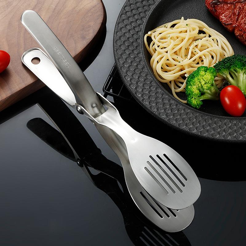 M-Kitchen Metal Tongs, Heat-Resistant Stainless Steel Cooking Tongs, Perfect For Food, Steak,Bread,Pizza,Salads And BBQ