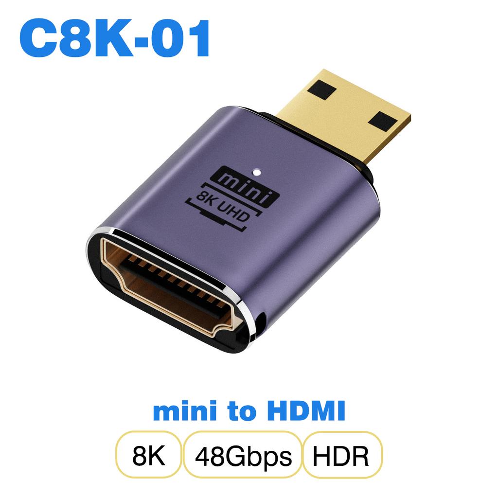 UGOURD HDMI2.1 Cable Adapter mini micro hdmi to HDMI 2.1 Converter 48Gpbs 8K60HZ 4K120HZ for HDTV Projector PS4 PS5 Laptop PC 4