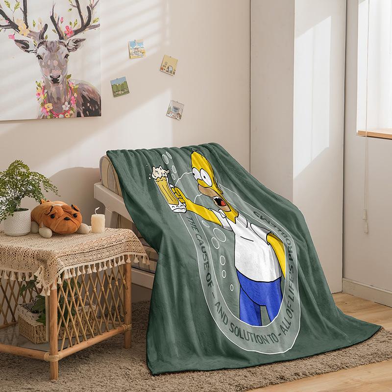 Cartoon Simpson Series Double-Sided Flannel 3D Digital Printing Blanket Blanket