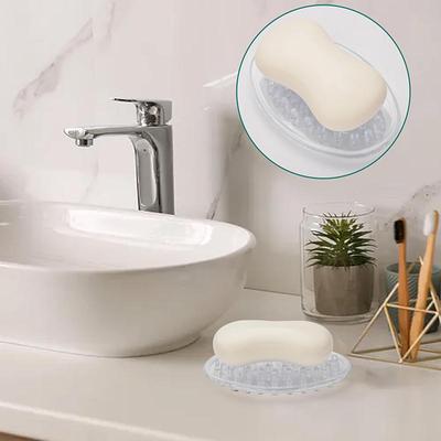 Soap Dish Drain Transparent PVC Soap Holder Household Soap Dish Bathroom Accessories Drain Soap Box 1/2PCS Display Holder