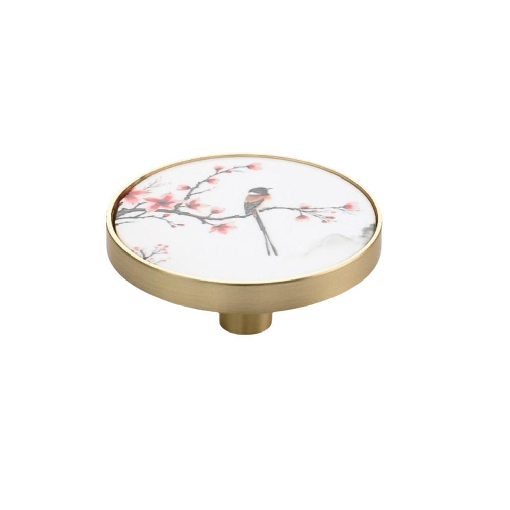 Gold Rim Cabinet Knobs Circular Shape Drawer Knobs Creative Door Knobs For Kitchen Cabinet