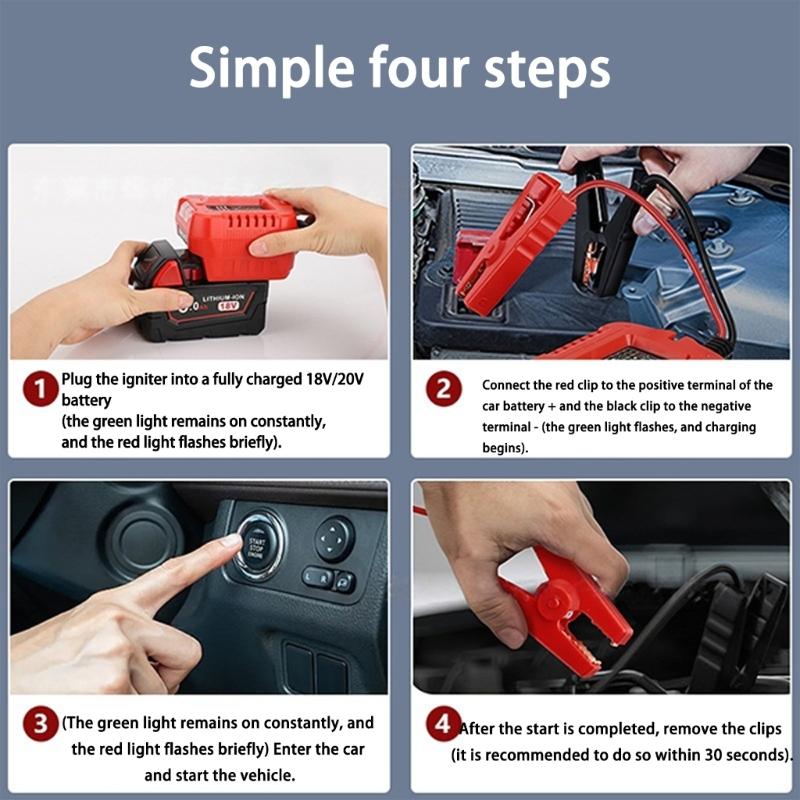 Heavy Duty Battery Jumper Cables Charging Adapter for 18V-20V Battery Car Jump Starting Battery Boosting Cable Accessori