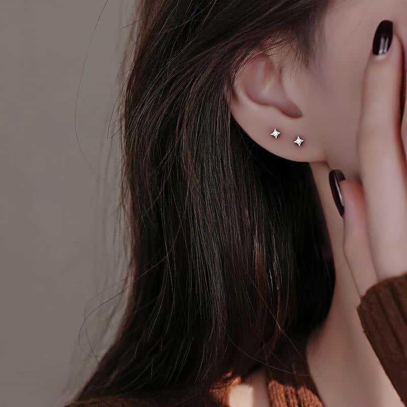 18K Gold-Plated Sterling Silver Star Stud Earrings for Women - 2025 Style