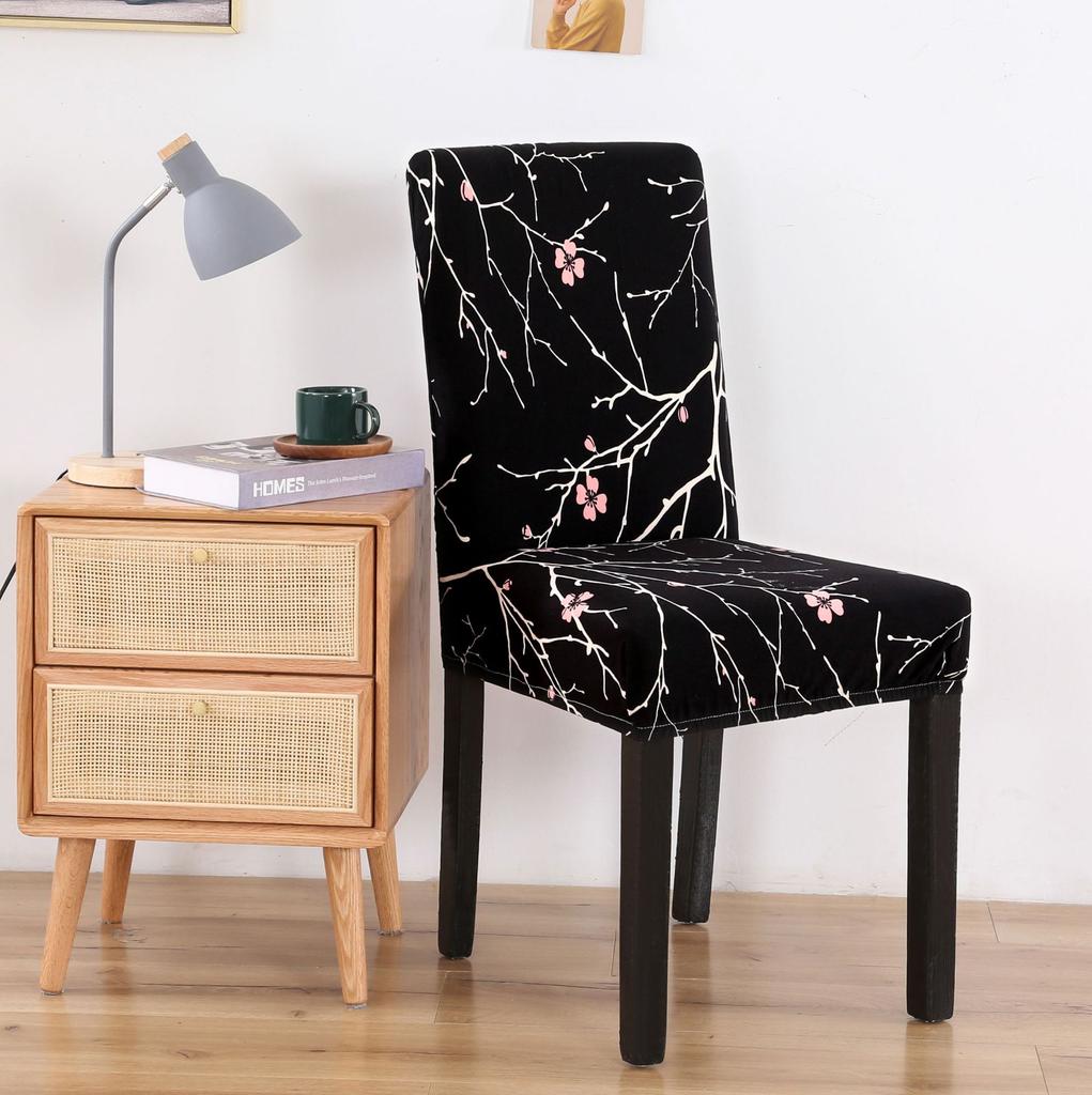 Anti-fouling Household Chair Cover Hotel Chair Package Backrest Seat Cover One-piece Print Elastic Dining Table Seat Cover