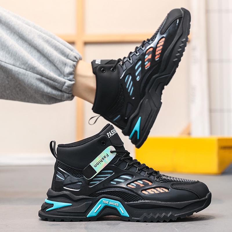 High-top shoes spring new youth sports leisure breathable mesh basketball