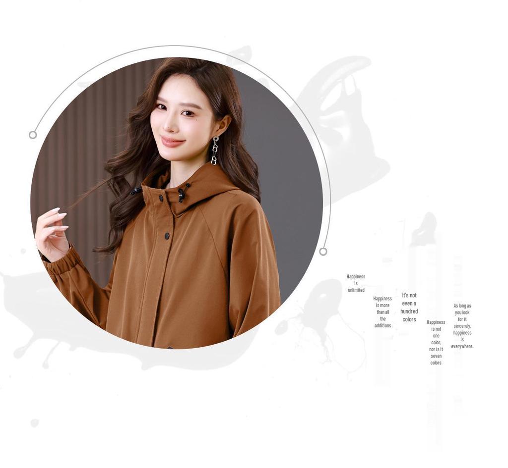 Women's Casual Hooded Jacket - 2024 Spring/Autumn Fashion, Loose Slim Fit, Petite Mom Style, Short Pure Cotton Top