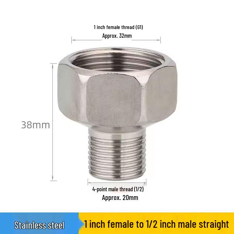 Redutor Rosqueado Vermelho de Aço Inoxidável Espessado Macho/Fêmea: Extensão de Tubo de Água de 6 para 4 Pontos, 25 para 20