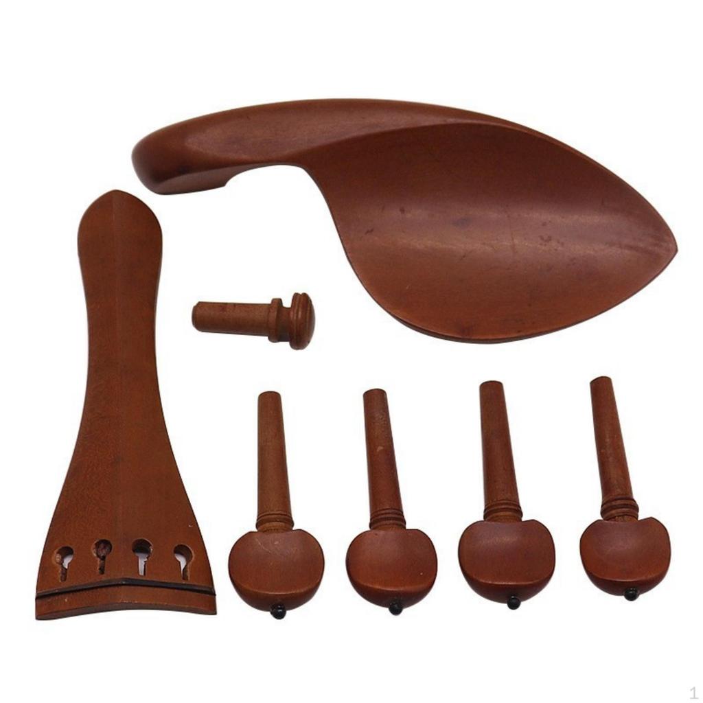 Violin Fitting Set Rosewood Accessory Replacement for Violinists, Luthiers, Instrument